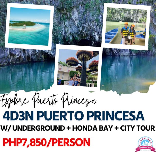 4 Days 3 Nights Puerto Princesa w/ Underground River + Honda Bay Tour + City Tour (Mariafe Inn or any similar hotel)